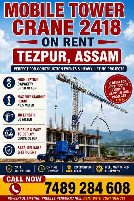 Mobile Tower Crane on Rent in Nagaon, Assam